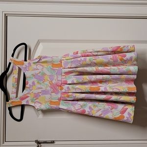 Colorful, fun, popcycle and ice cream pattern dress.